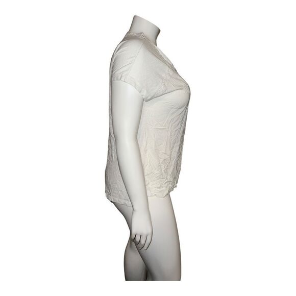 Gloria Vanderbilt Ladies V-Neck Embroidered Cotton Top T-Shirt Large NWT - Picture 7 of 12